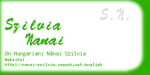 szilvia nanai business card